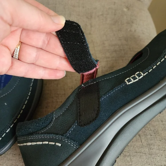 Orthfeet Blue Athens Mary Jane Leather Shoes Womes Size 9 Medium Velcro - Picture 8 of 15